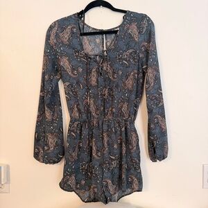 Mimi Chica Blue Paisley Romper
